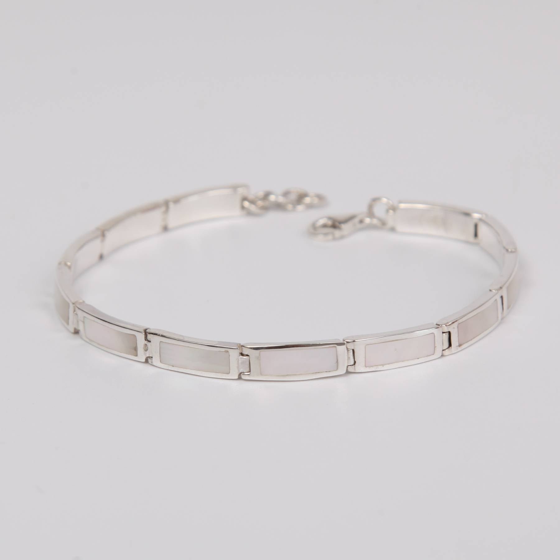Mother of Pearl Bracelet with Sterling Silver Thin