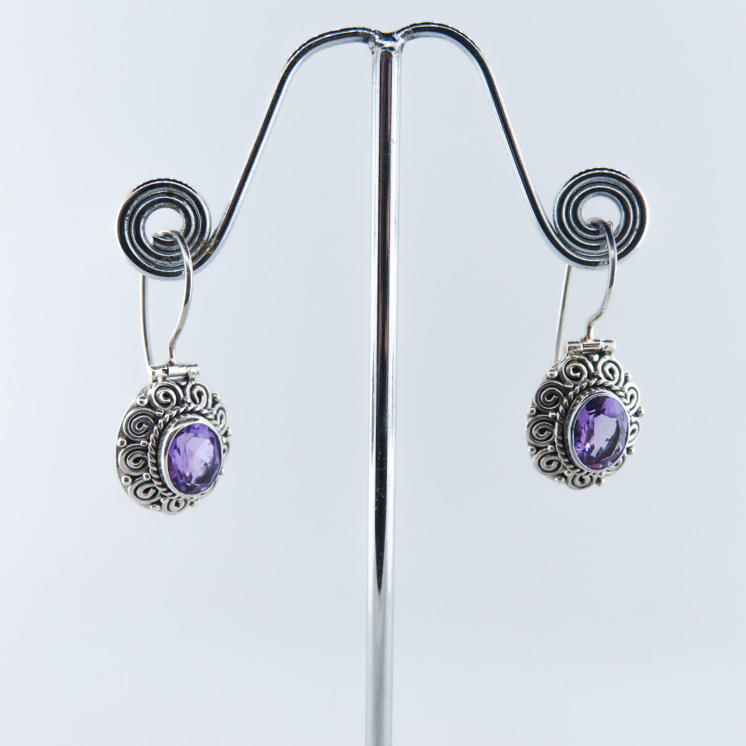 Amethyst Earrings with Sterling Silver