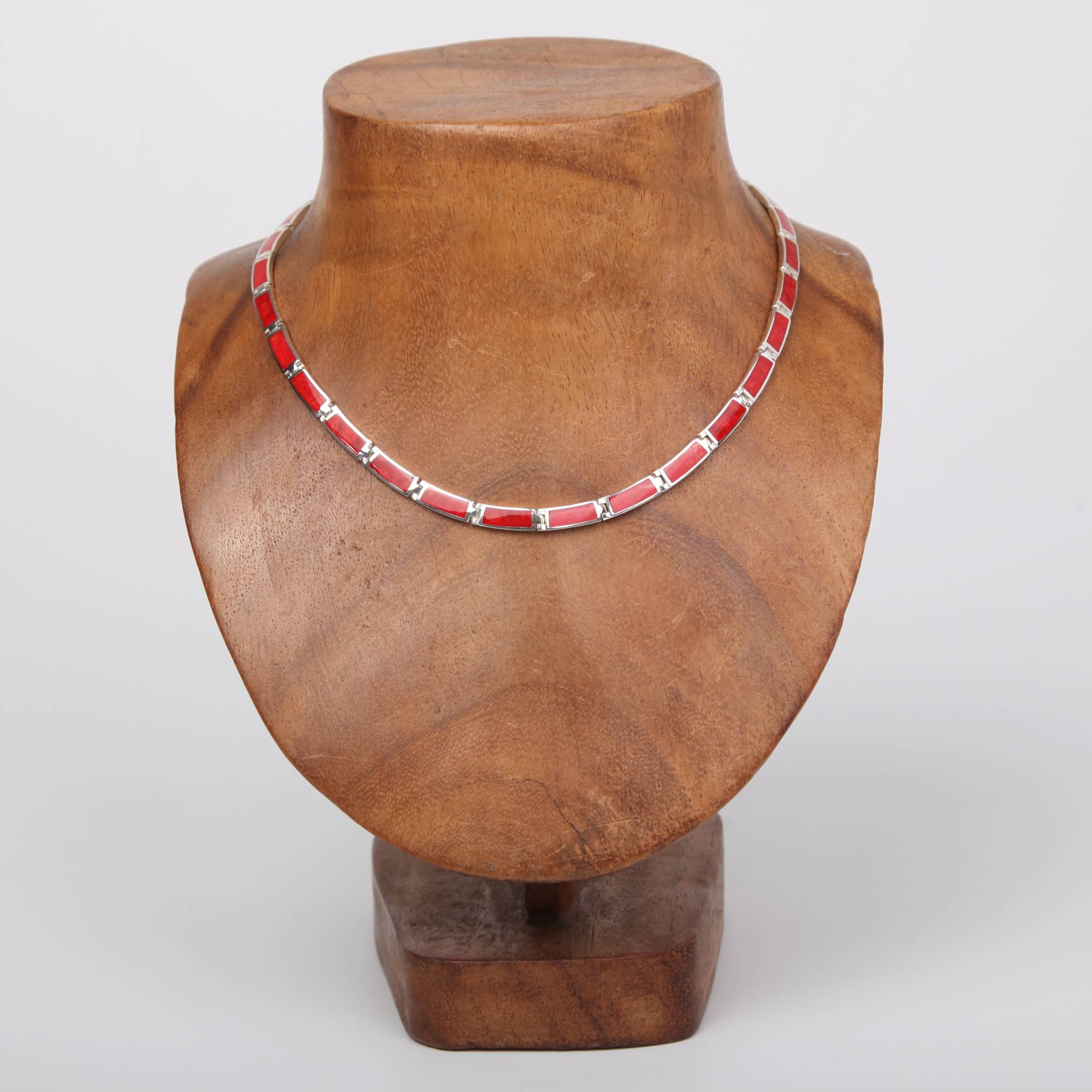 Red Coral Necklace with Sterling Silver