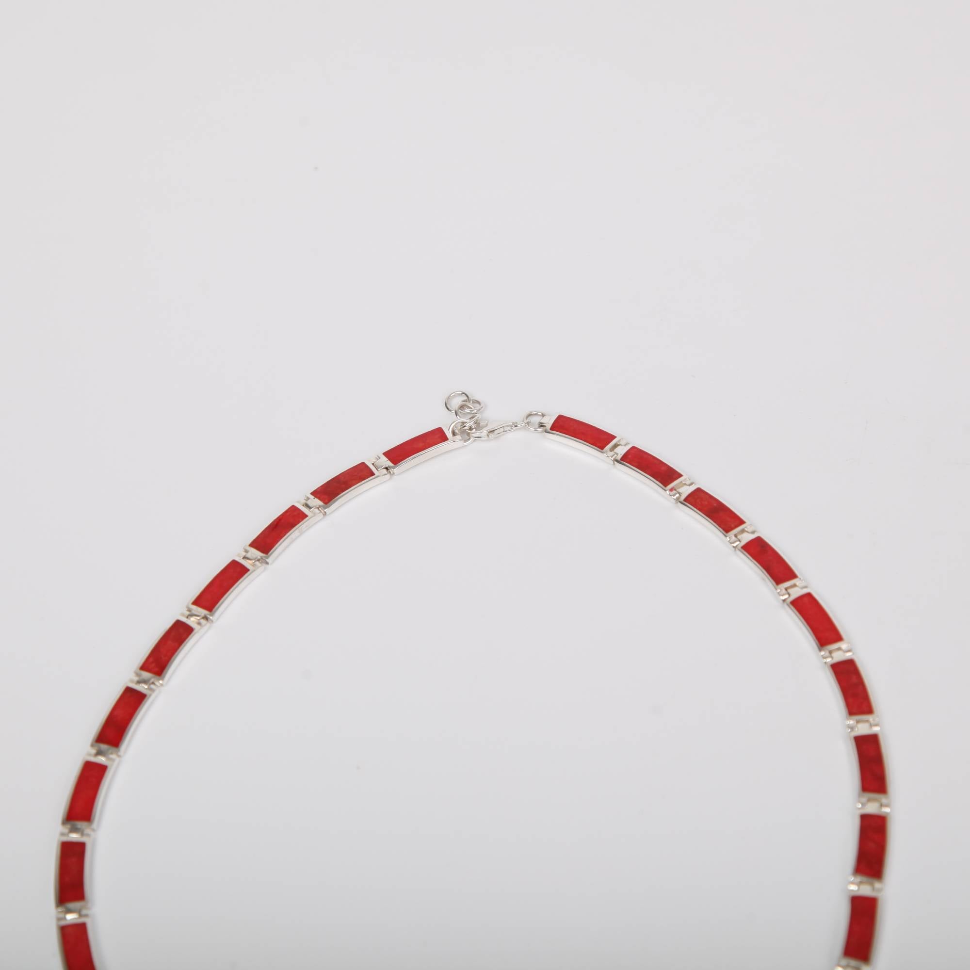 18 Inch Red Coral Necklace in Rhodium Plated Sterling Silver 120 Ct -  3349021 - TJC