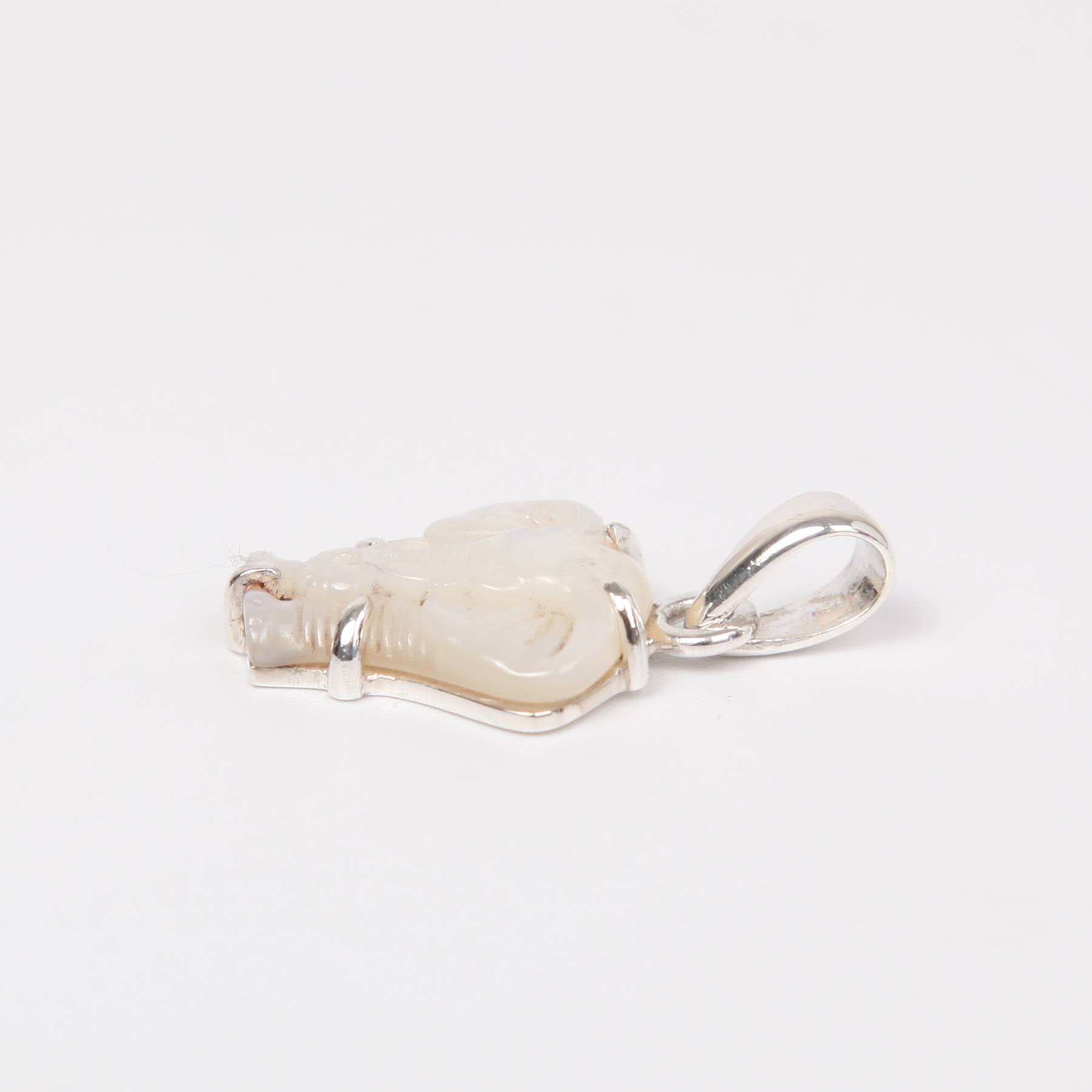 Mother of Pearl Elephant Pendant with Sterling Silver
