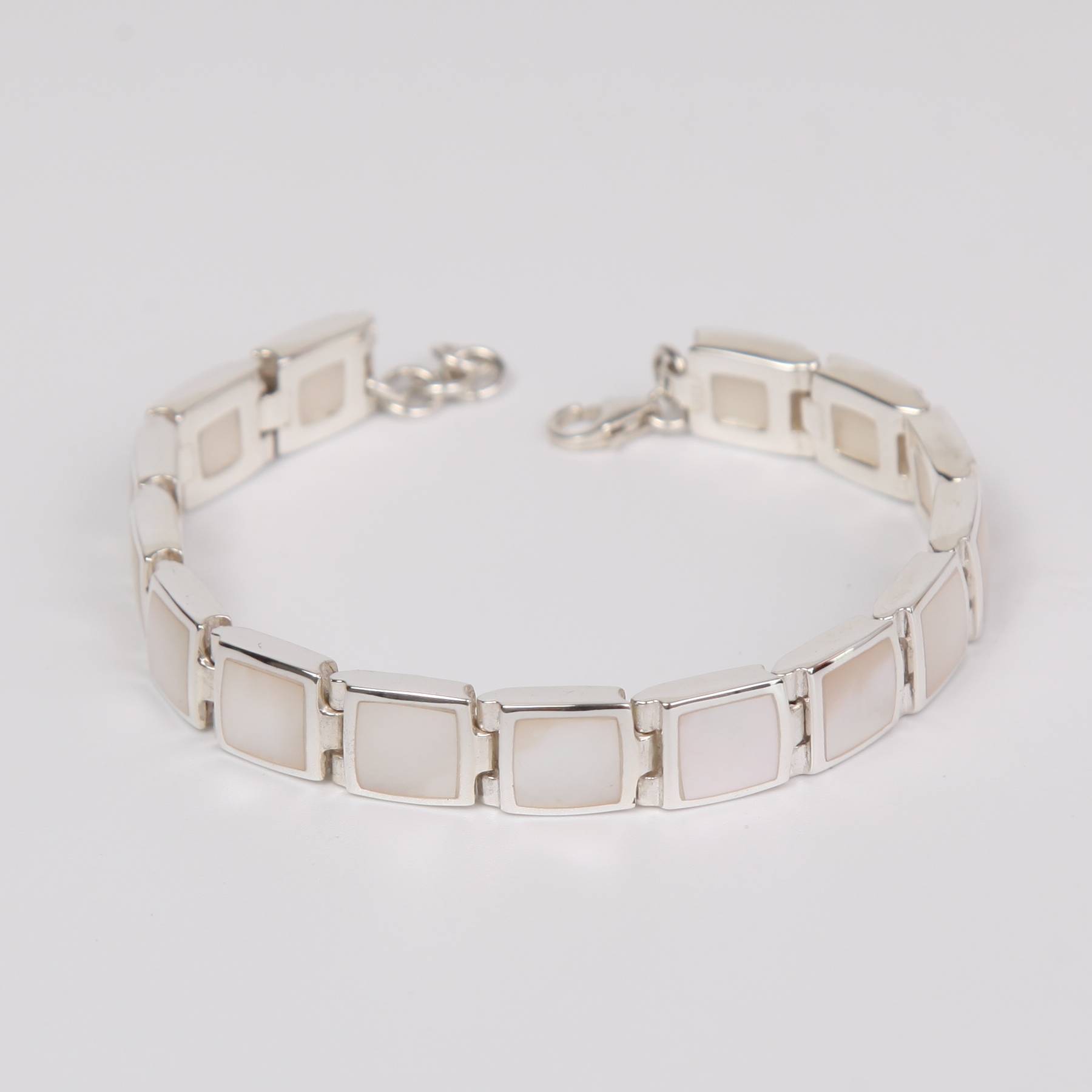 Mother of Pearl Bracelet with Sterling Silver Large