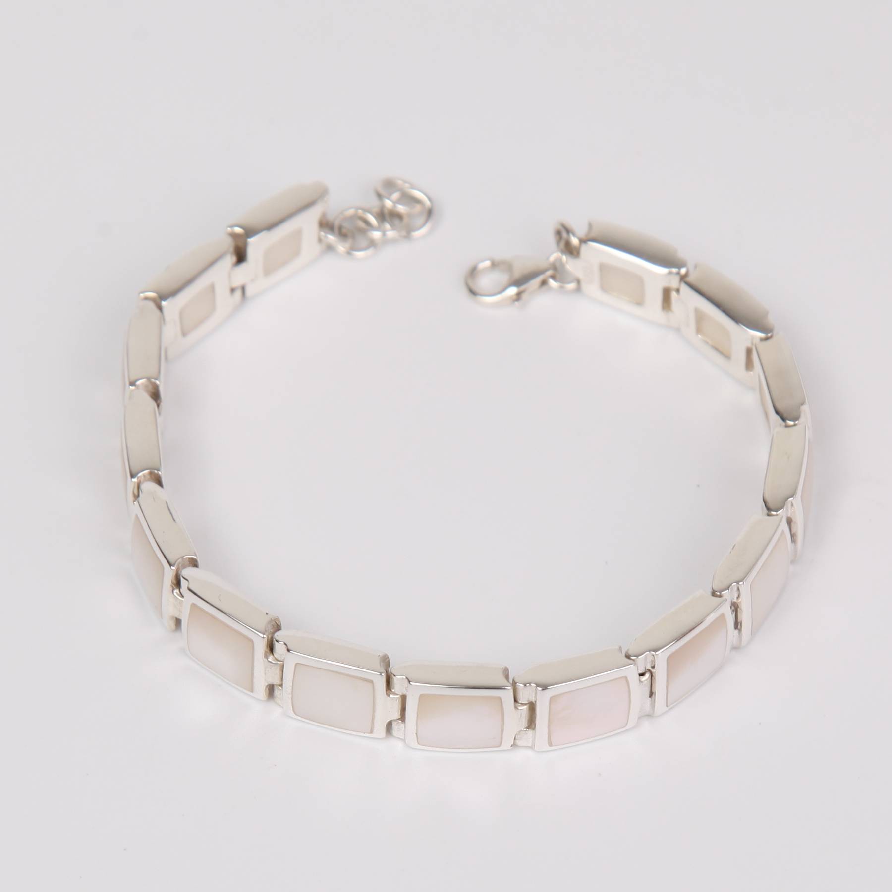 Mother of Pearl Bracelet with Sterling Silver Large