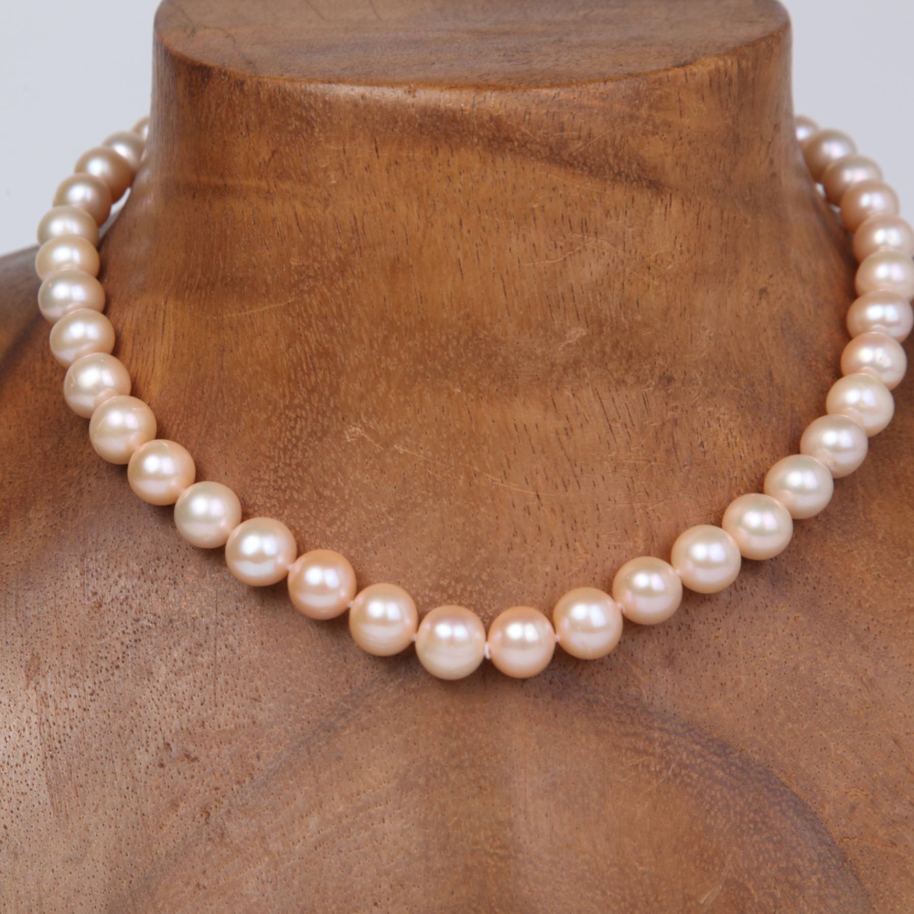 Coral Fresh Water Pearl Necklace with Sterling Silver