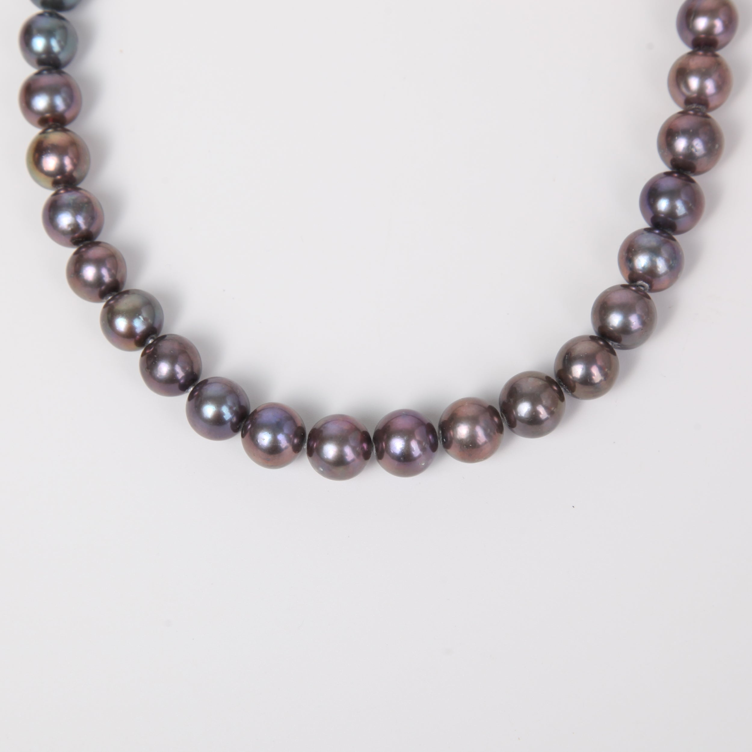 Dark Fresh Water Pearl Necklace with Sterling Silver