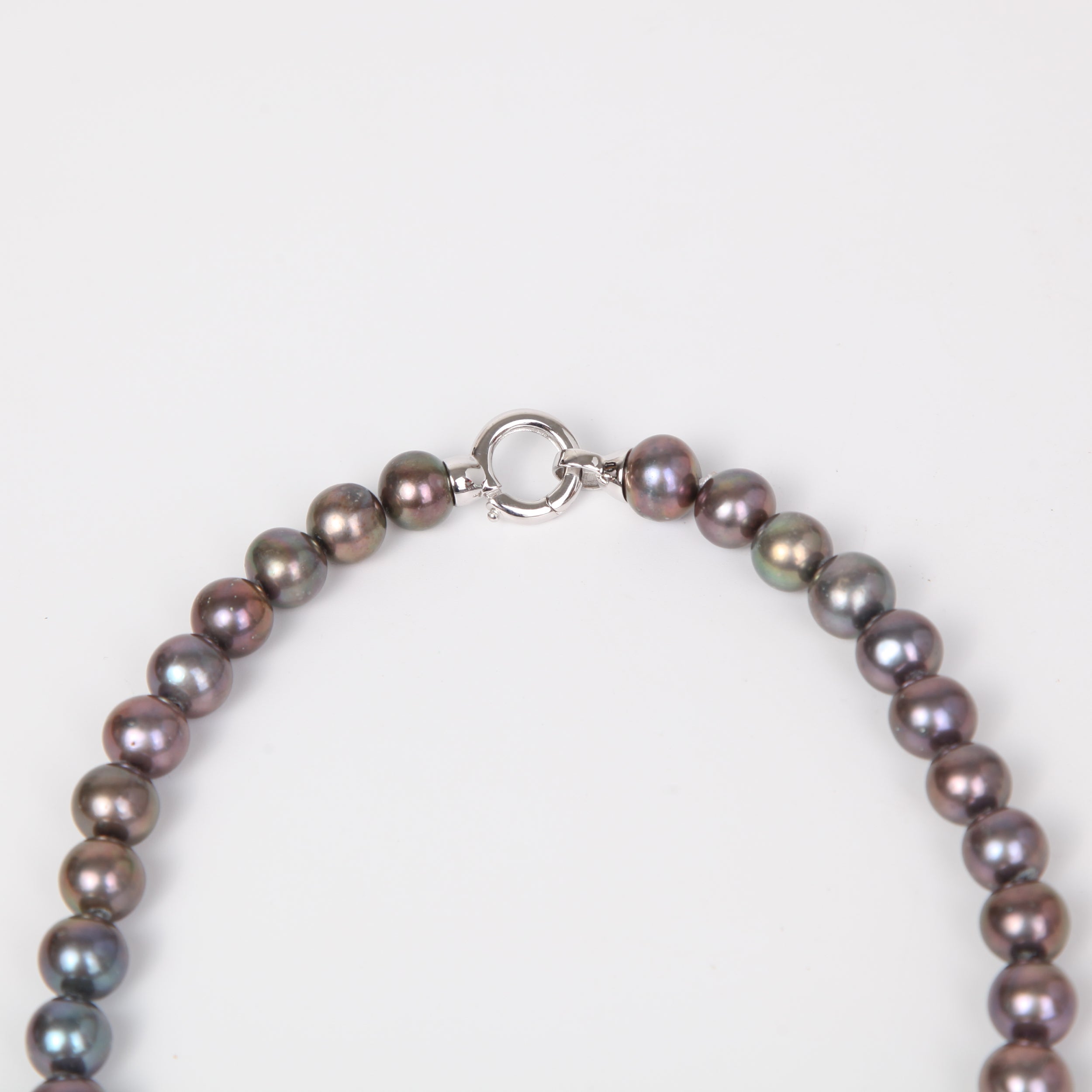 Dark Fresh Water Pearl Necklace with Sterling Silver