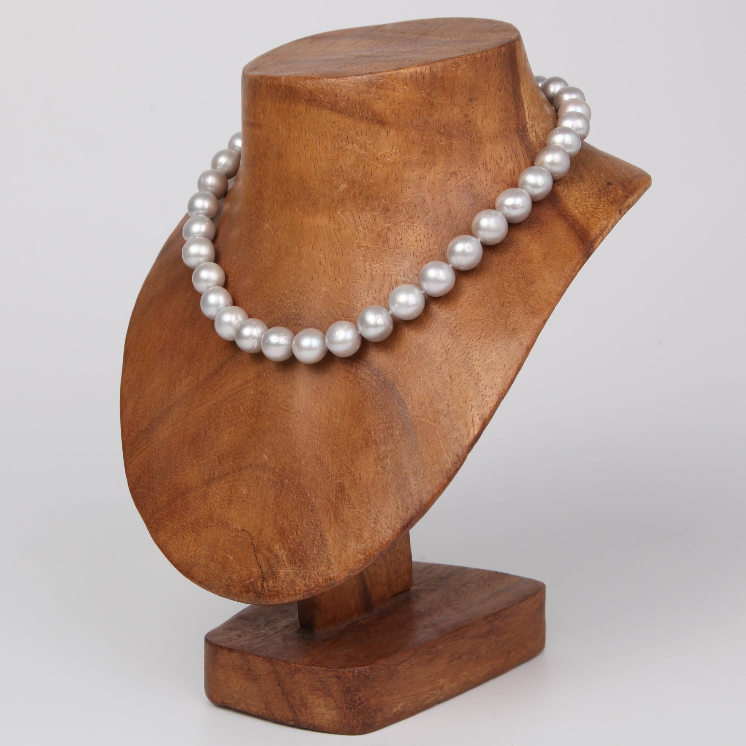 Silver Fresh Water Pearl Necklace with Sterling Silver