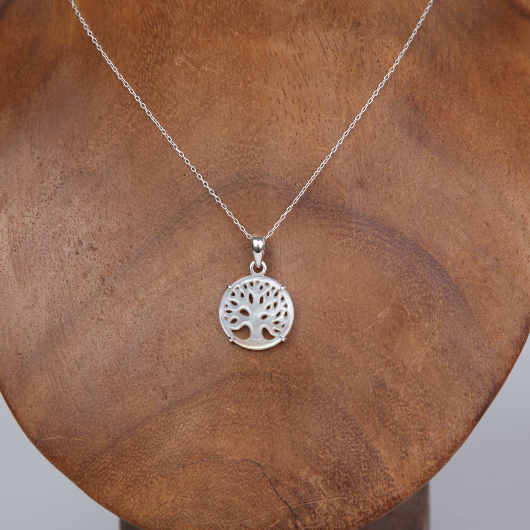 Sterling Silver Pendant with Mother of Pearl (Tree of Life)
