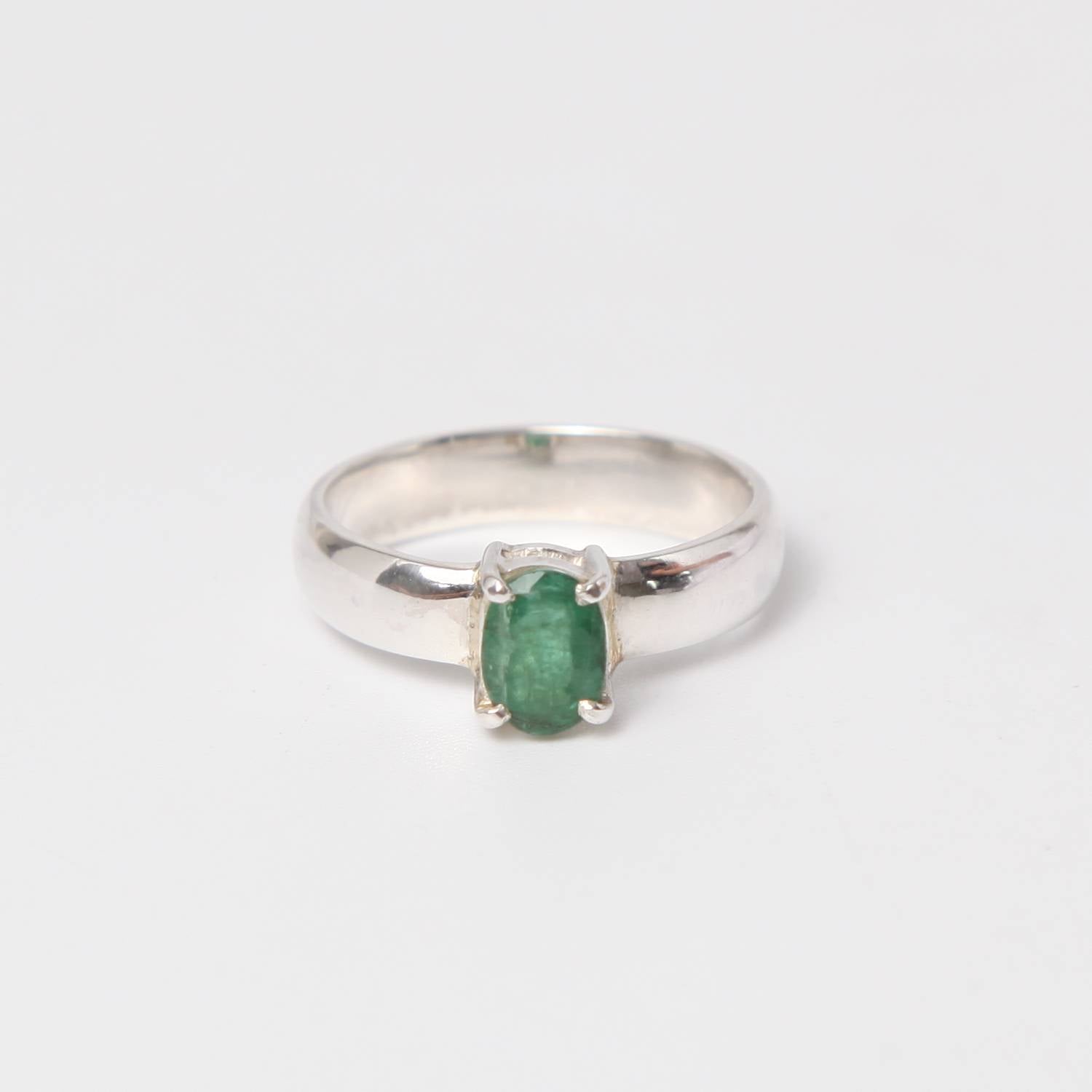 Emerald Gemstone 925 Sterling Silver Nickel-Free Ring,May Birthstone —  Discovered