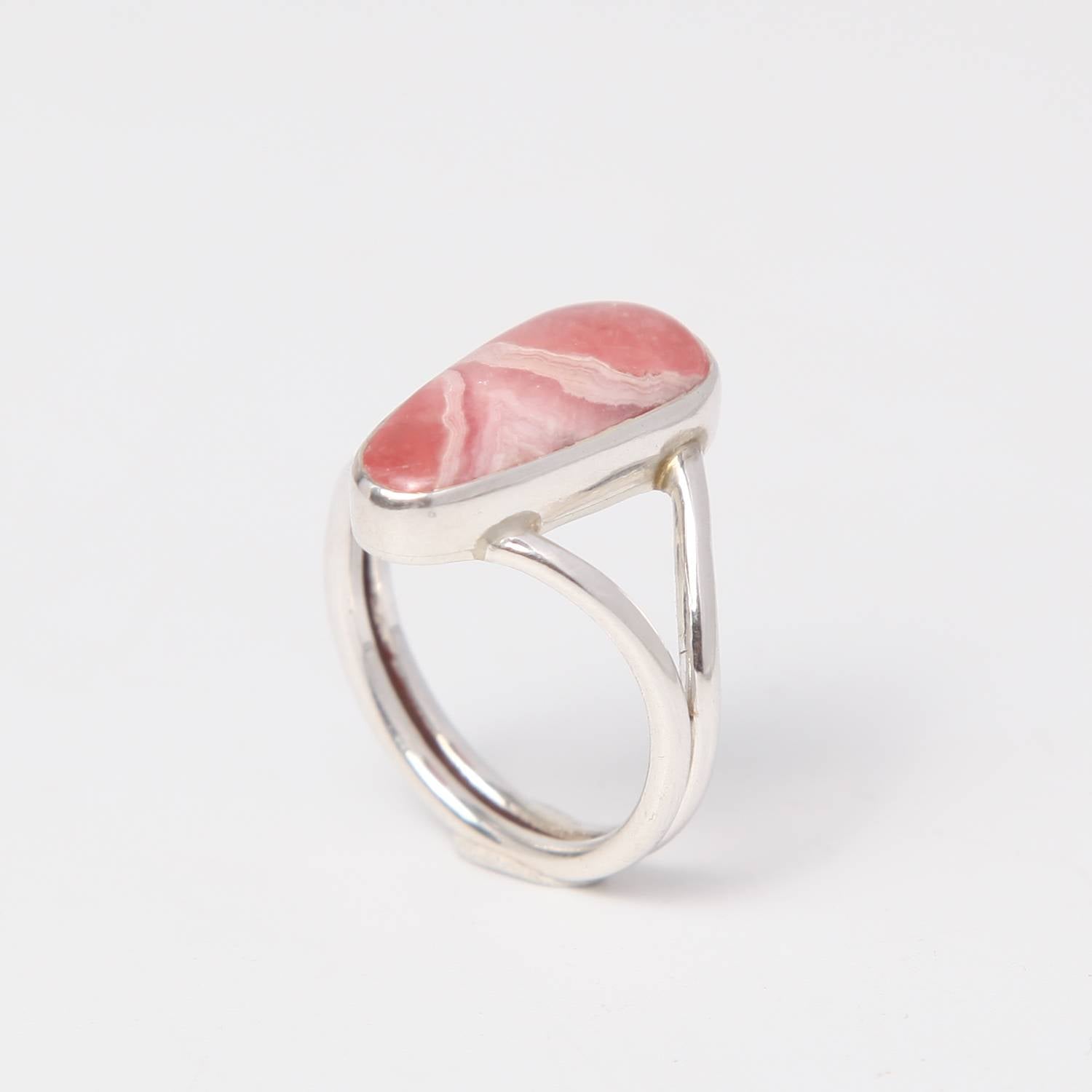 Sterling Silver Ring with Rhodocrosite