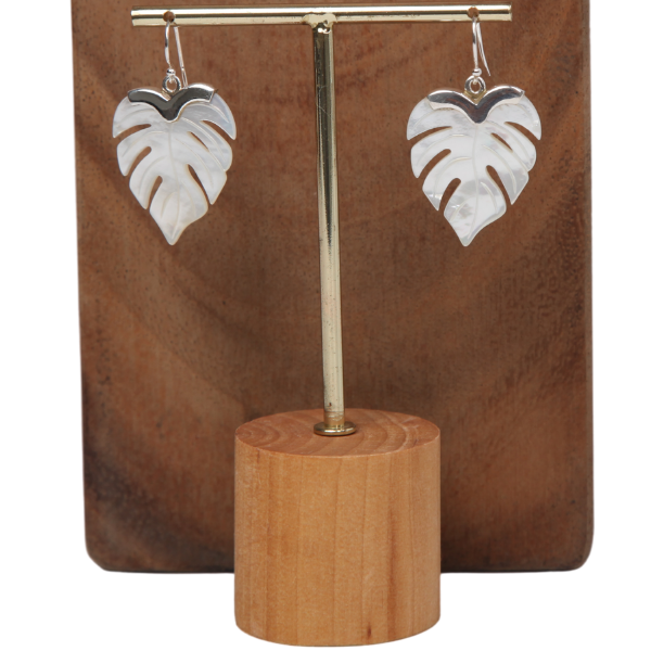 Leaf Mother of Pearl Earrings with Sterling Silver