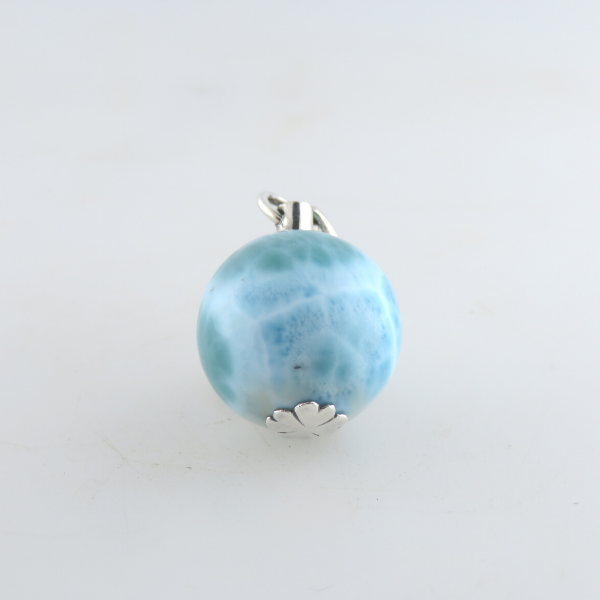 Larimar Stone Pendant with Sterling Silver