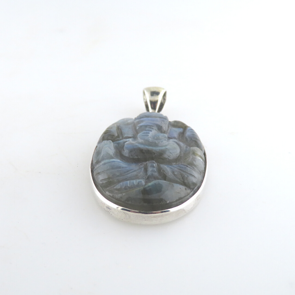 Labradorite (Ganesh Curved) Pendant with Sterling Silver