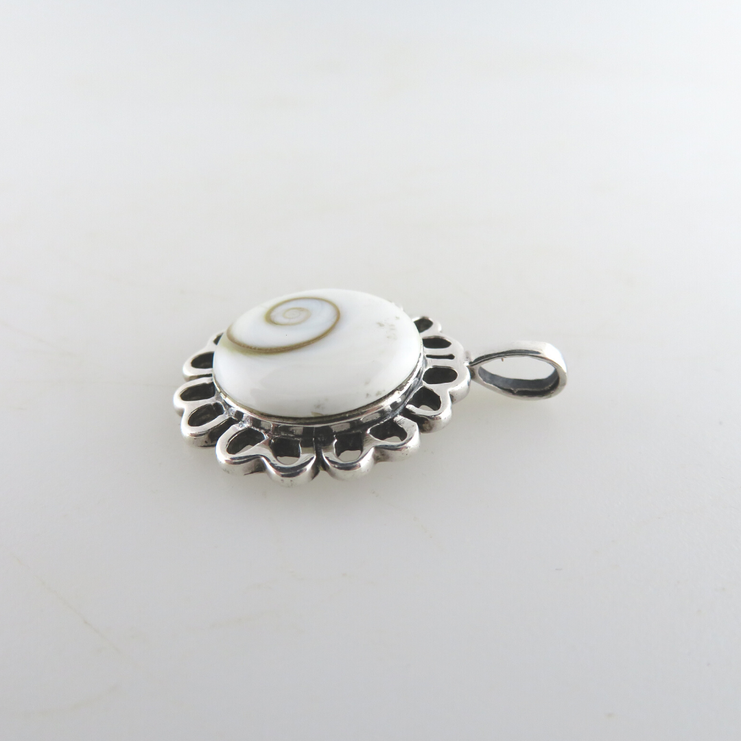 Shiva Eye Shell Pendant with Sterling Silver