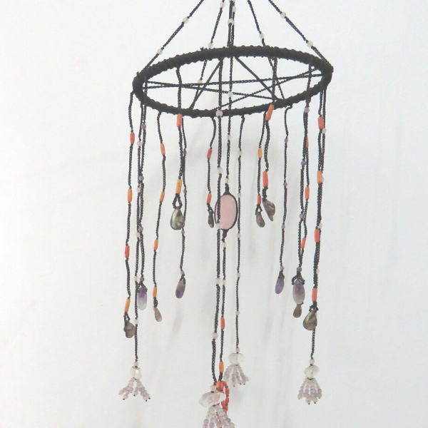 Light Catcher with Rose Quartz, Red Coral, Amethyst, Garnet and Mother of Pearl