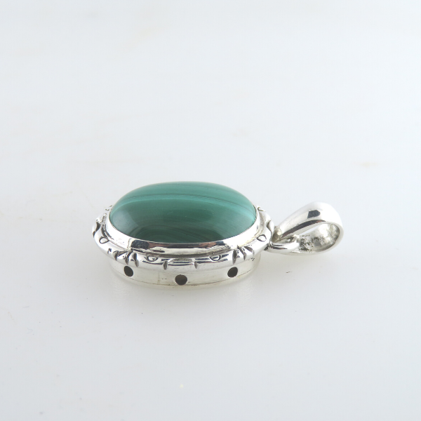 Malachite Pendant with Sterling Silver