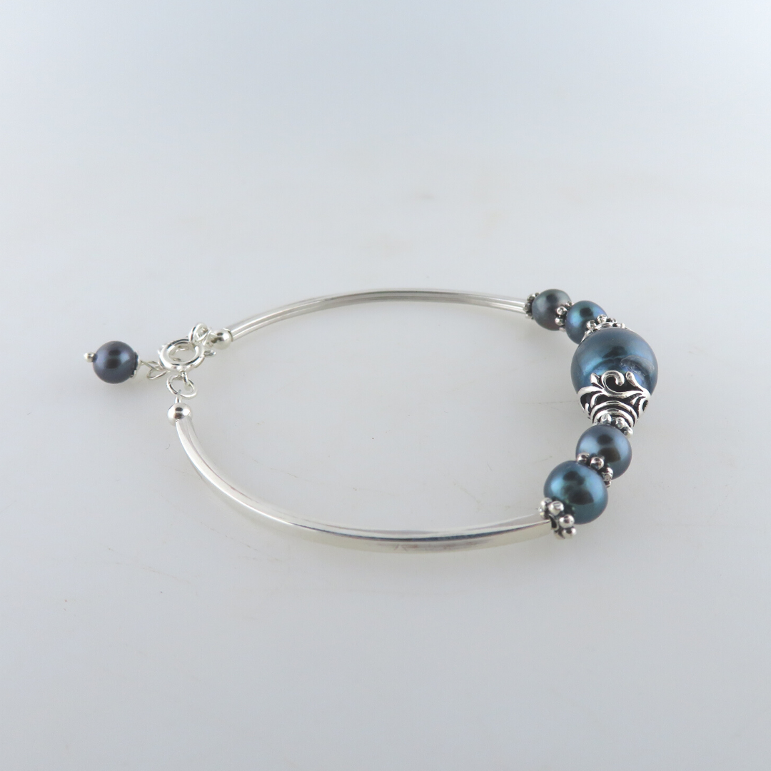 Sterling Silver Bracelet with Fresh Water Pearls