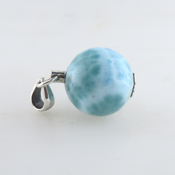 Larimar Stone Pendant with Sterling Silver