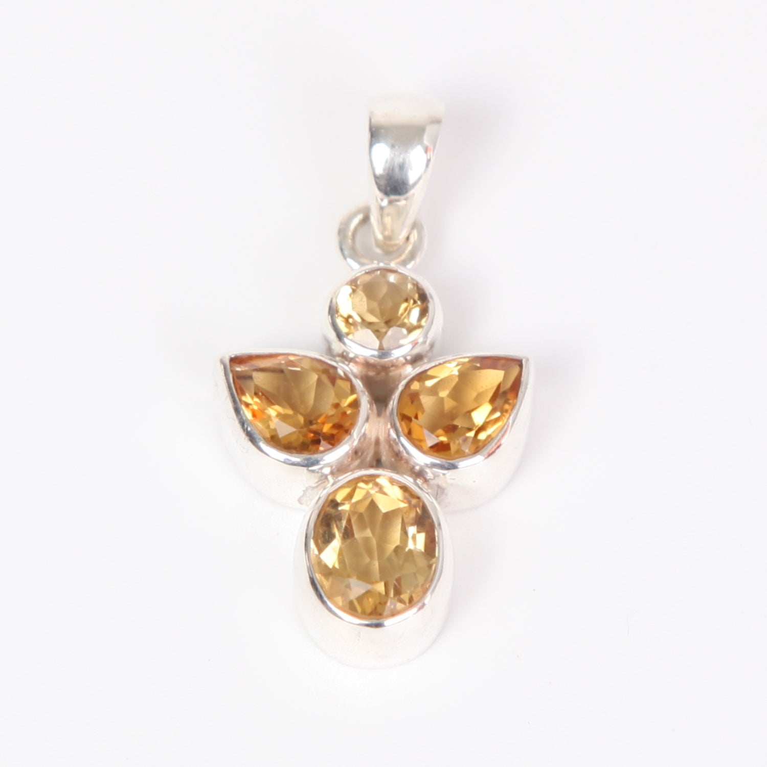 Citrine Pendant with Sterling Silver