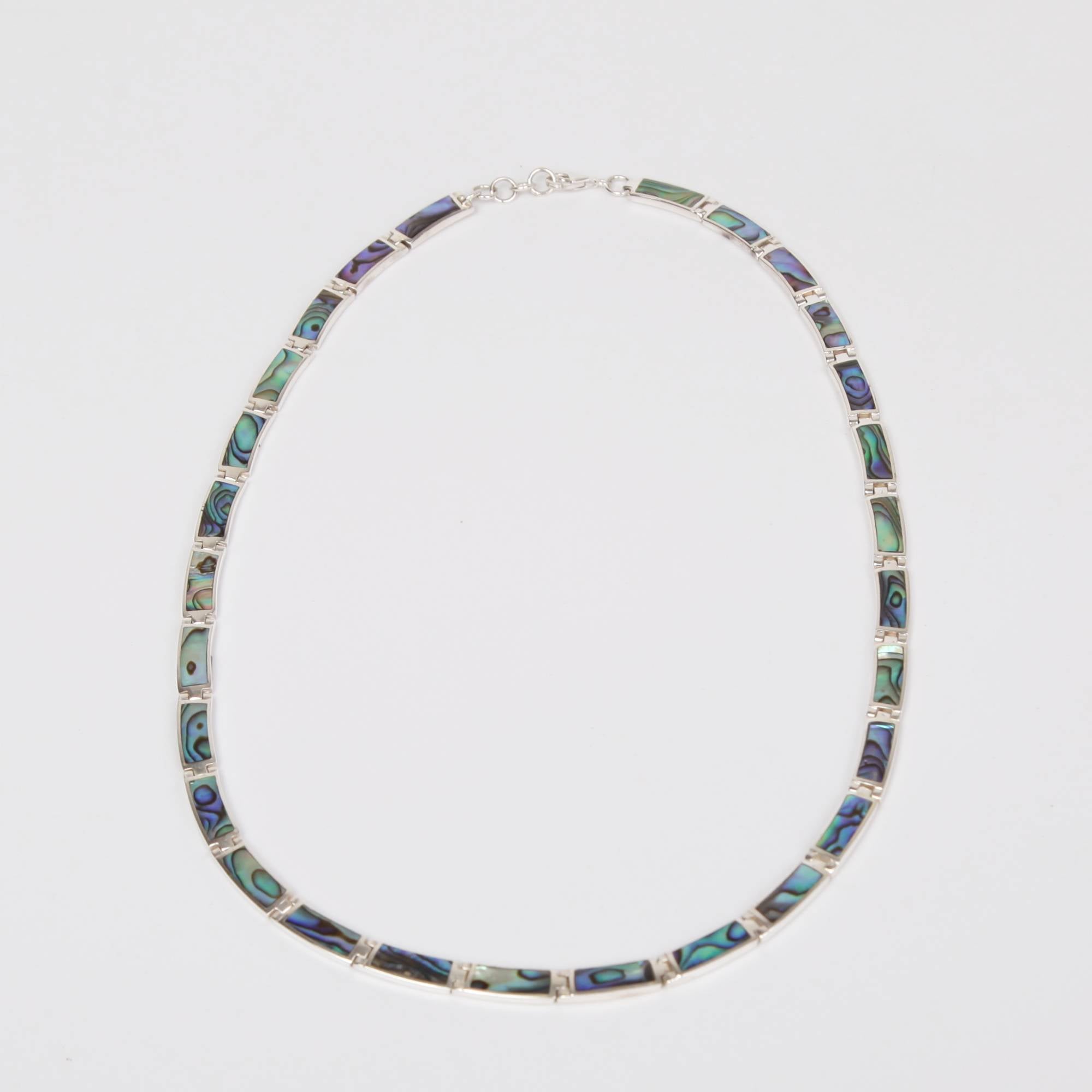 Paua Shell (Rainbow Abalone) Necklace with Sterling Silver