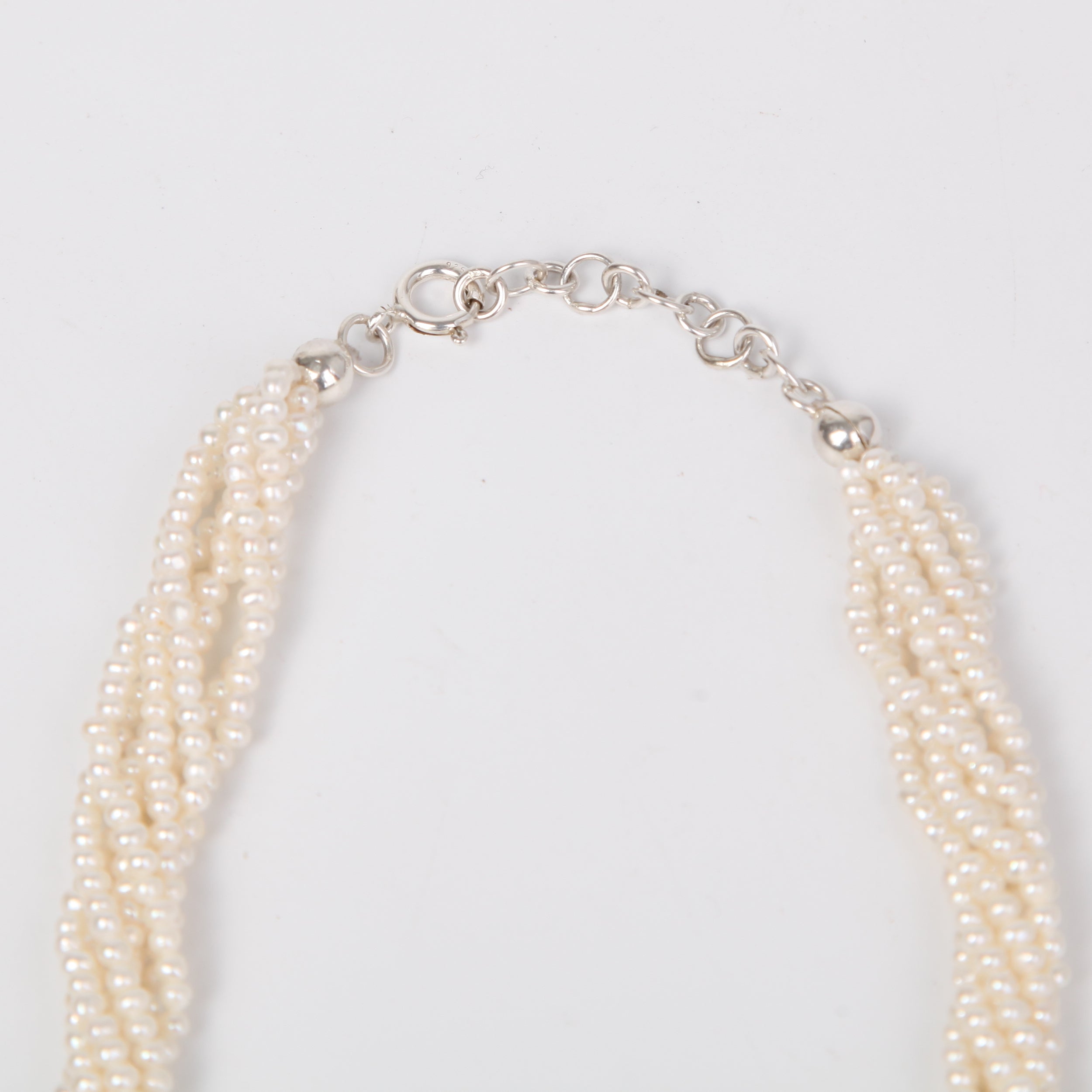 Twisted Fresh Water Pearl Necklace with Sterling Silver