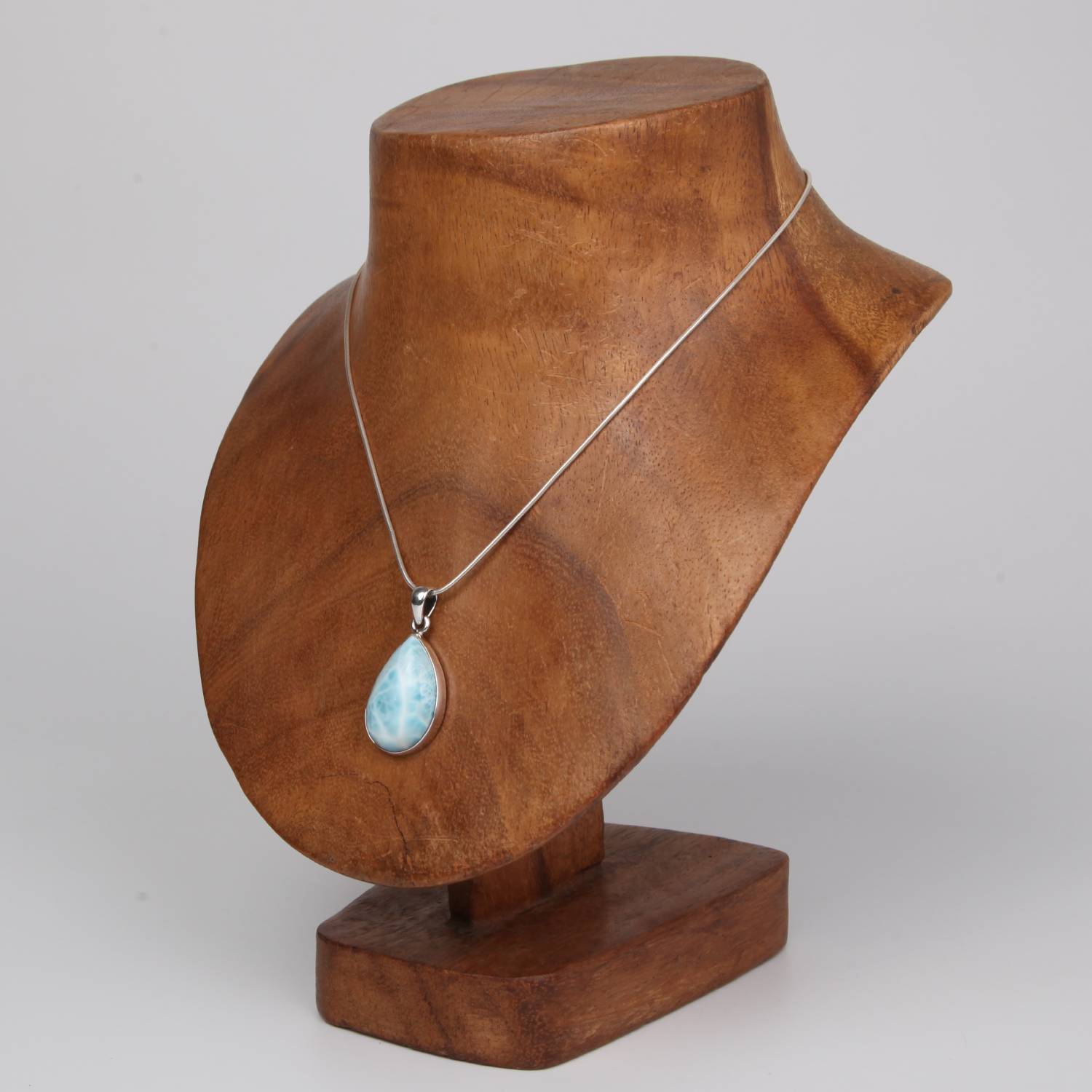Sterling Silver Pendant with Larimar Stone