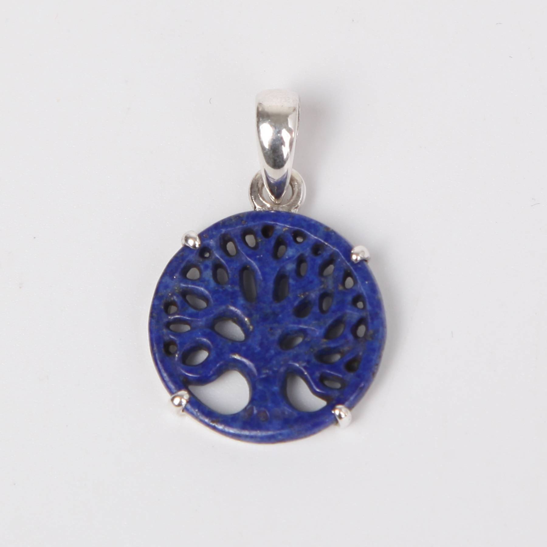 Sterling Silver Pendant with Lapis Lazuli (Tree of Life)