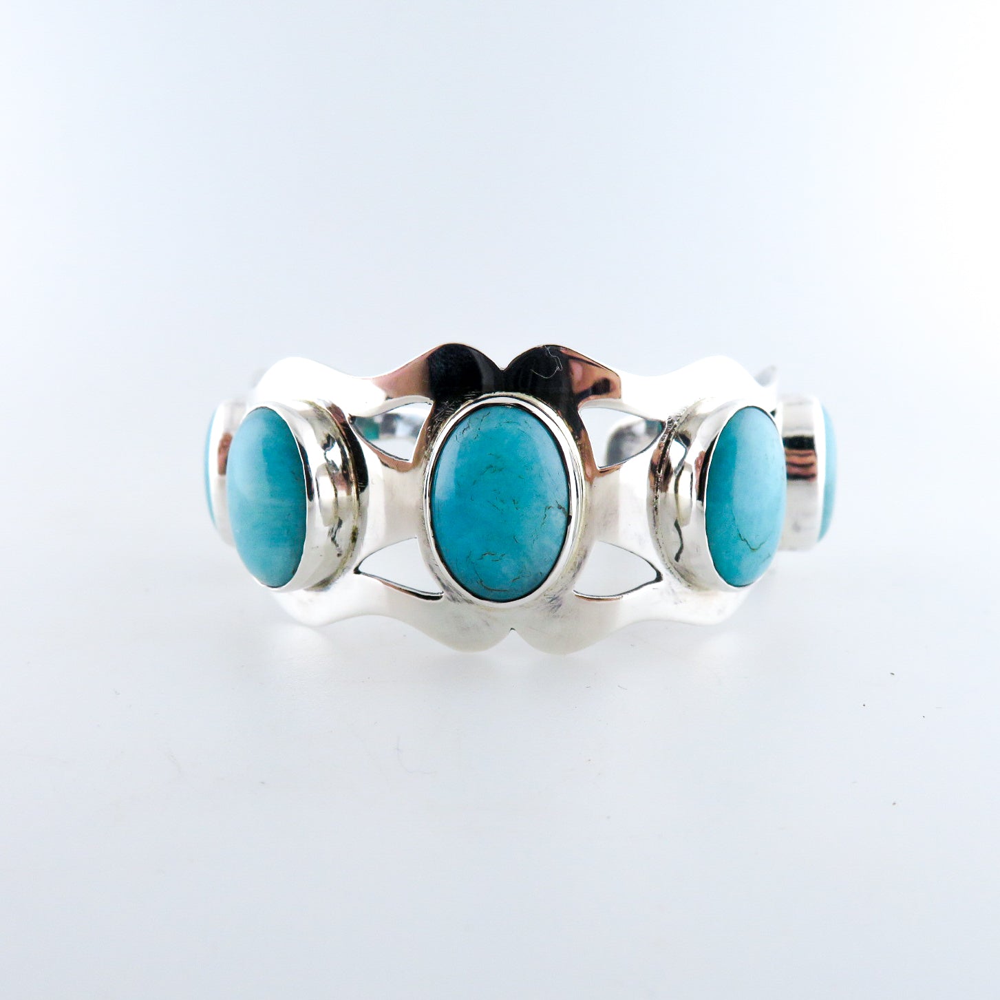 Amazonite Bangle with Sterling Silver