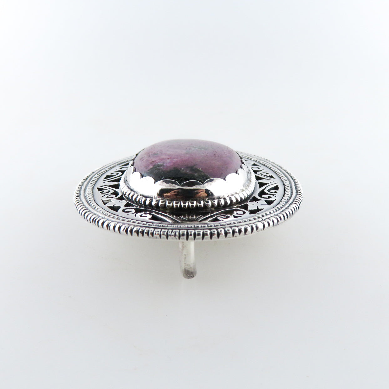 Sterling Silver Buckle with Ruby Zoisite