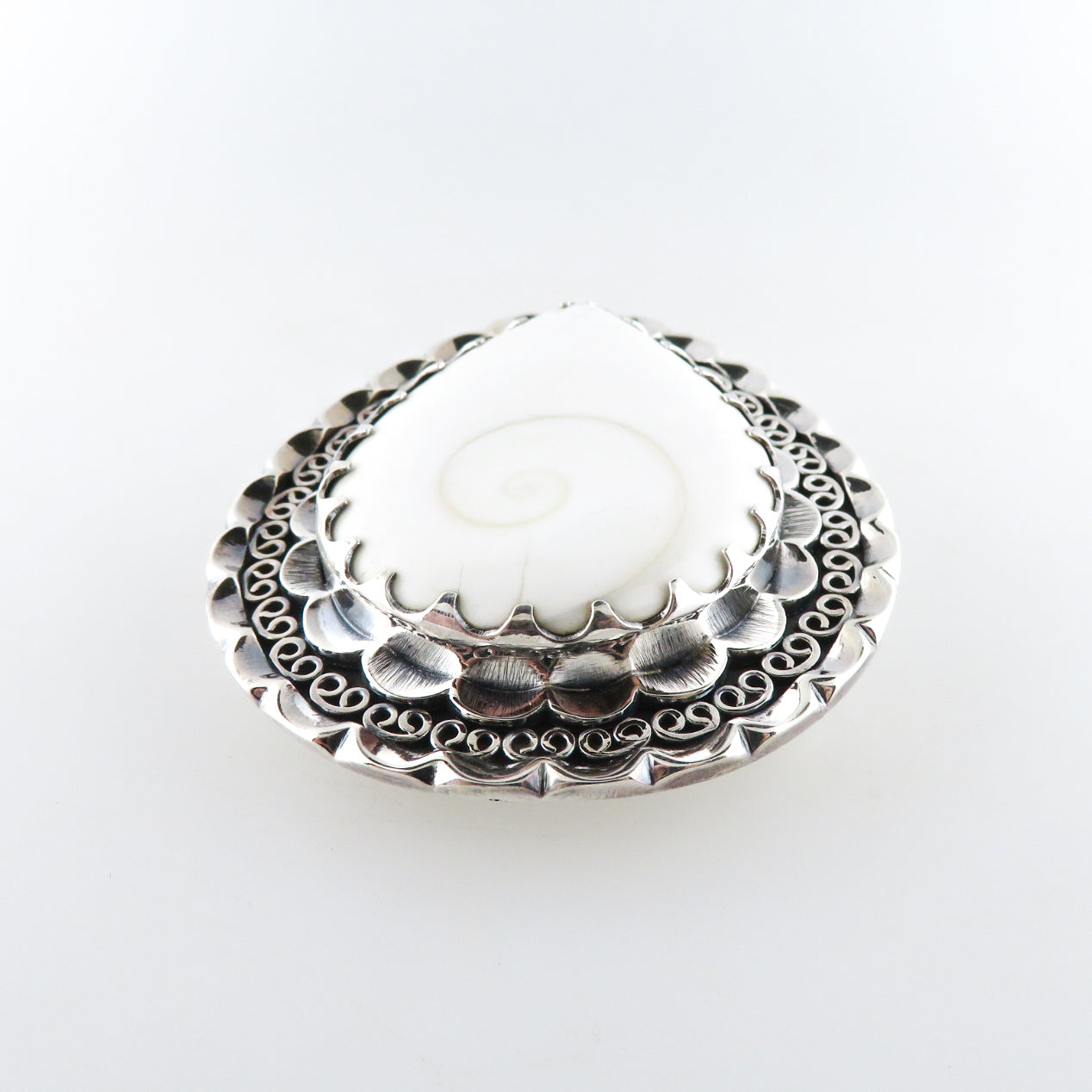 Sterling Silver Buckle with Shiva Eye Shell