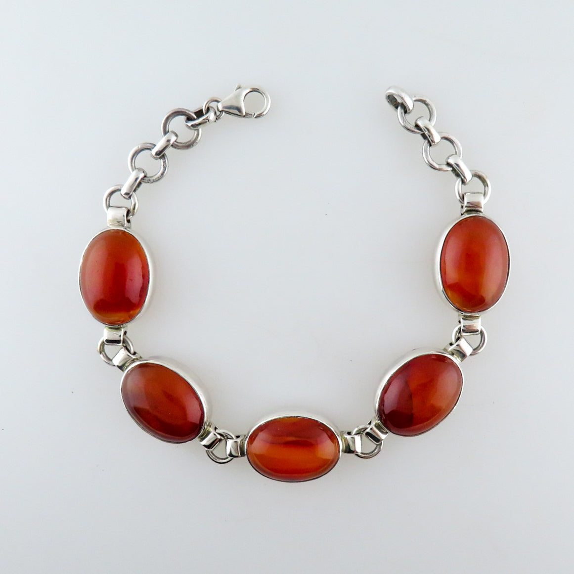 Carnelian and Sterling Silver Bracelet With Toggle Clasp-8 1/4 Inches Long.  Fits a Larger Wrist. Free Shipping. - Etsy India