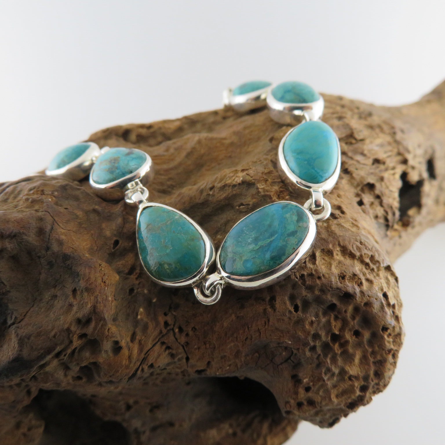 Chrysocolla Bracelet with Sterling Silver