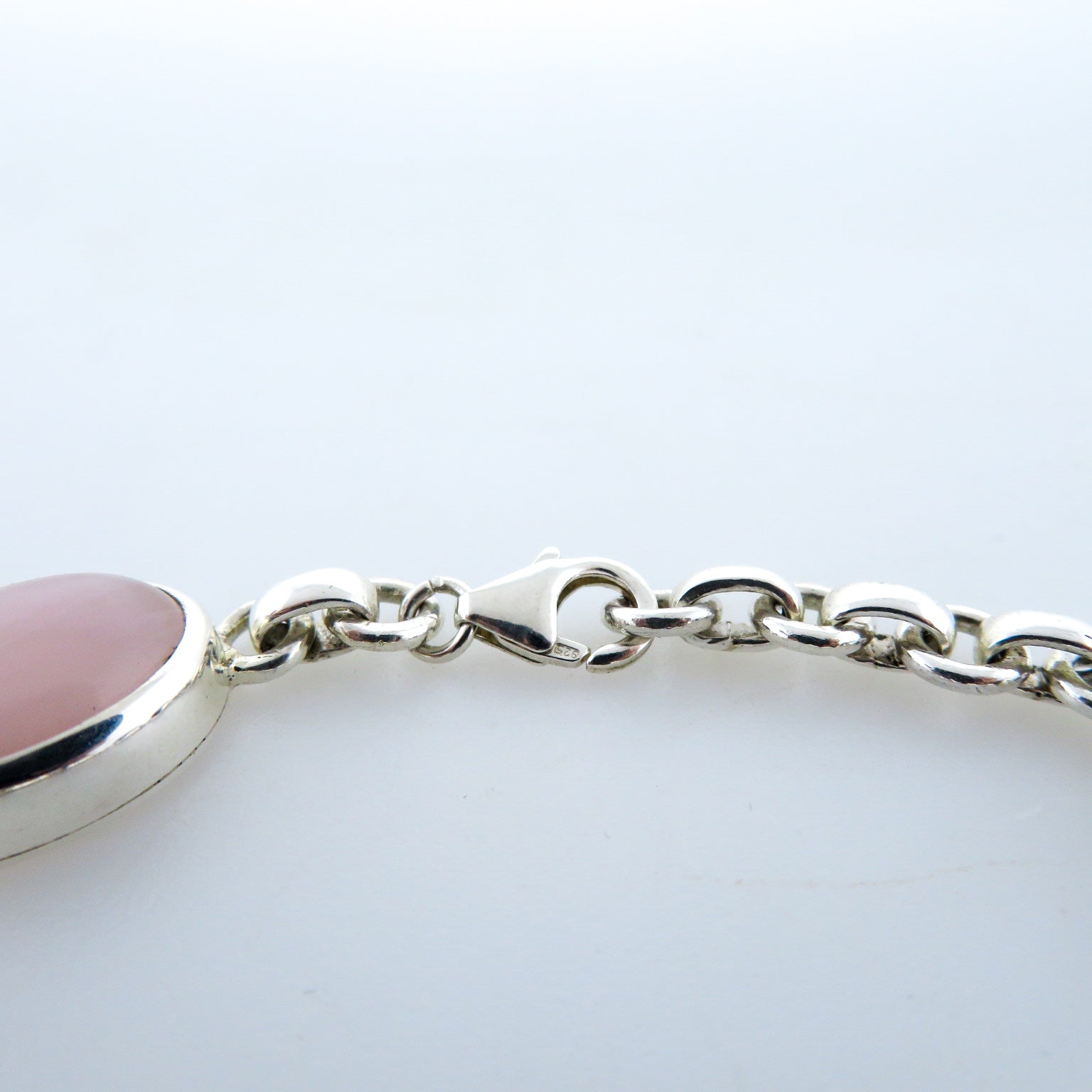Rose Quartz Bracelet with Sterling Silver
