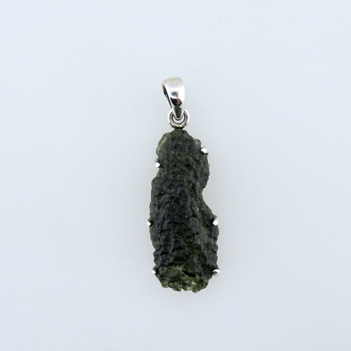 Moldavite (Meteorite) Pendant with Sterling Silver