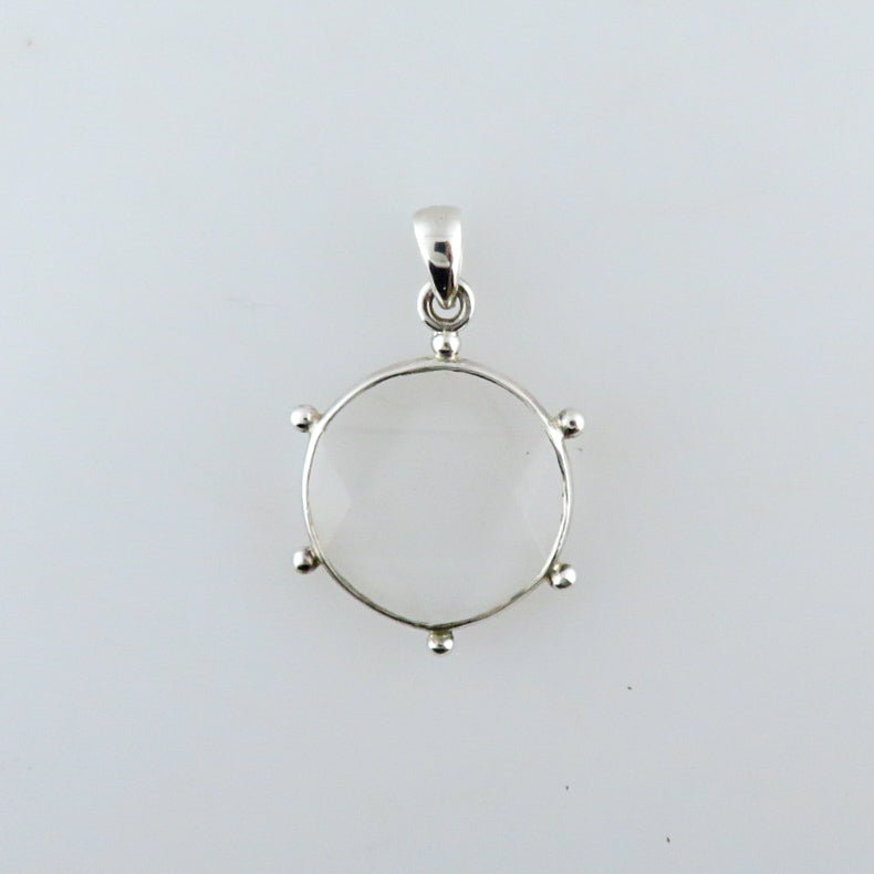 Clear Quartz (David Star) Pendant with Sterling Silver