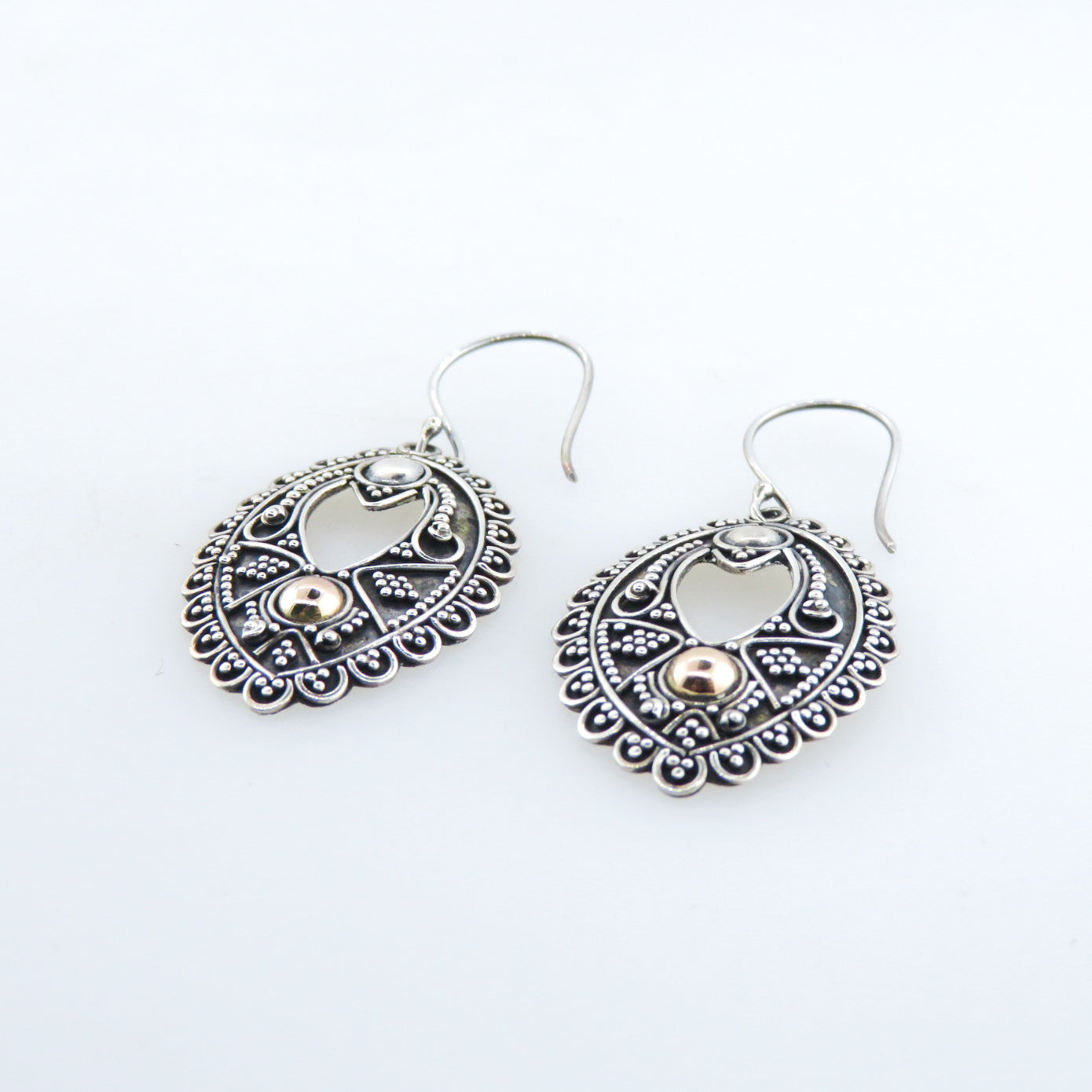 Sterling Silver Earrings with Rose Gold
