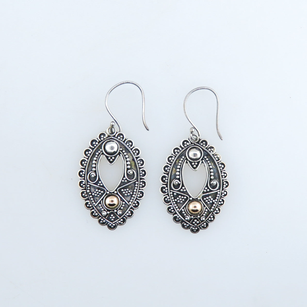 Sterling Silver Earrings with Rose Gold