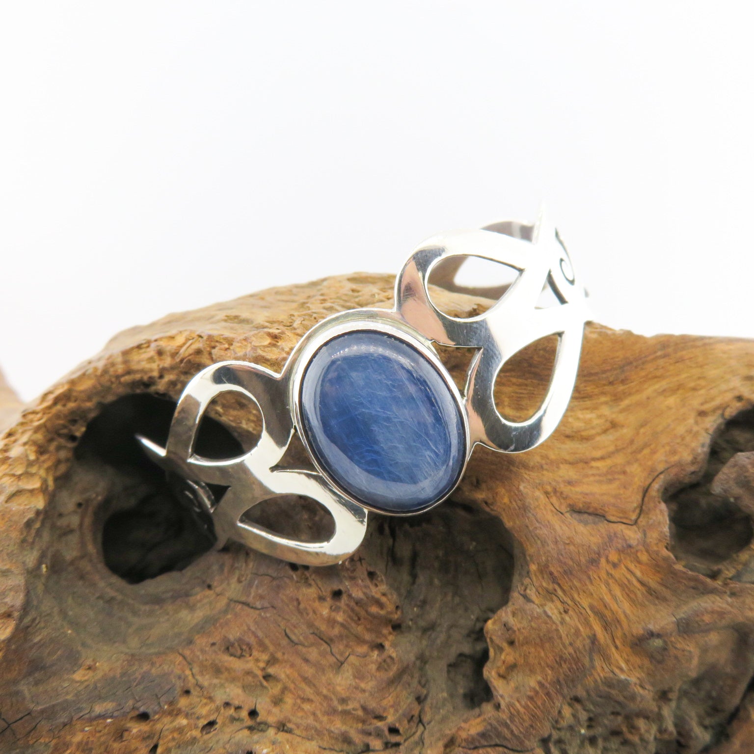 Sterling Silver Bangle with Kyanite