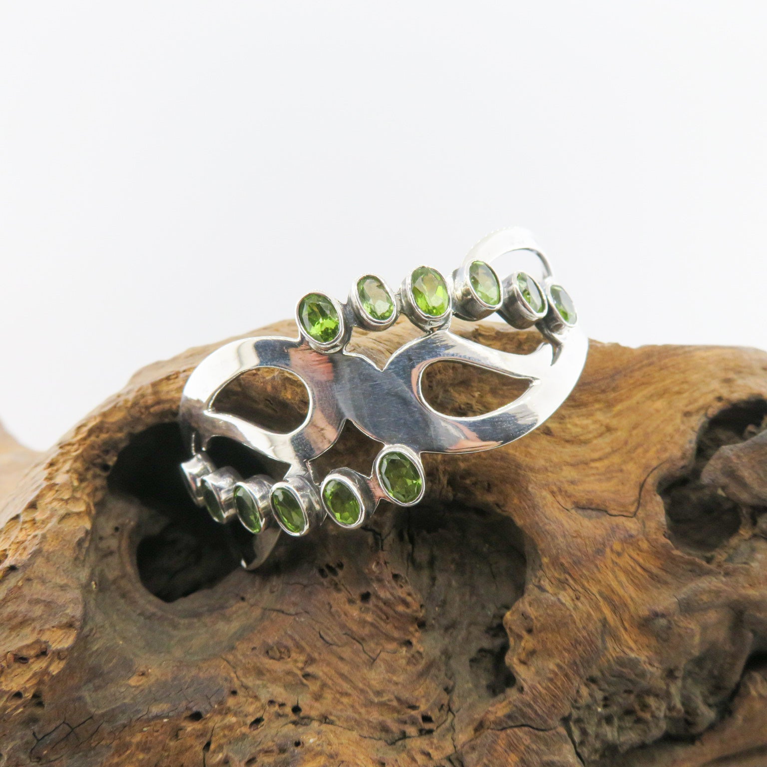 Sterling Silver Bangle with Peridot