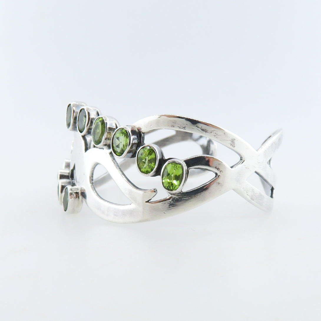 Sterling Silver Bangle with Peridot