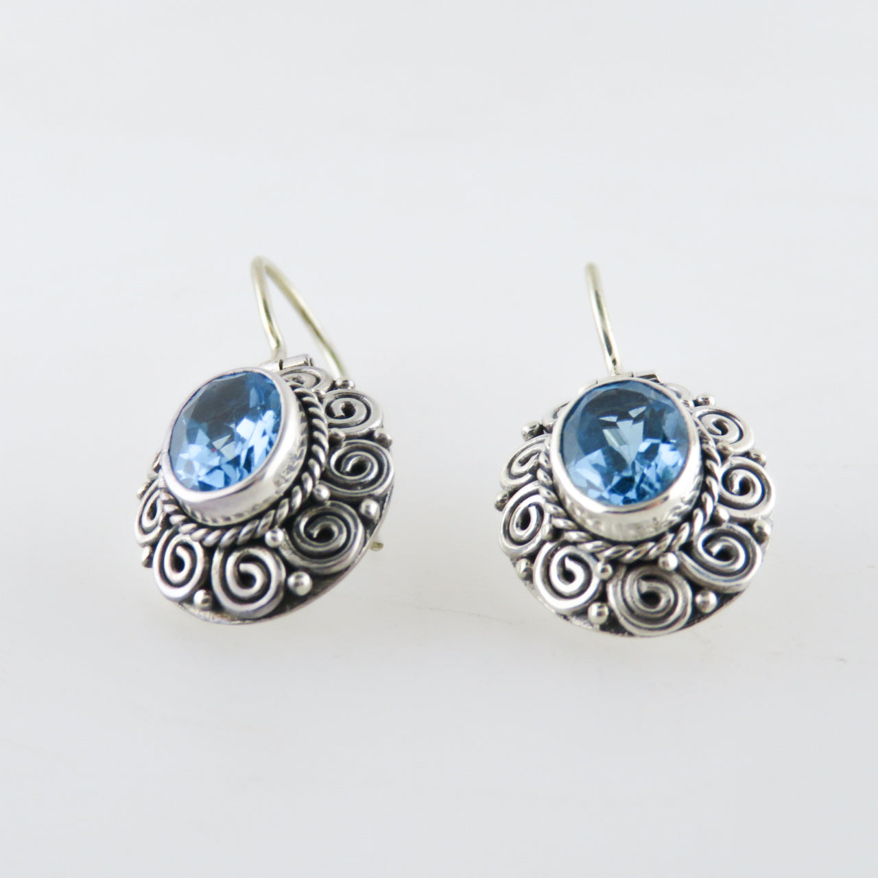 Blue Topaz Earrings with Sterling Silver