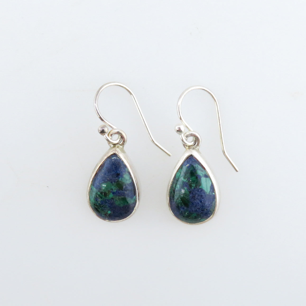 Azurite Malachite Earrings with Sterling Silver