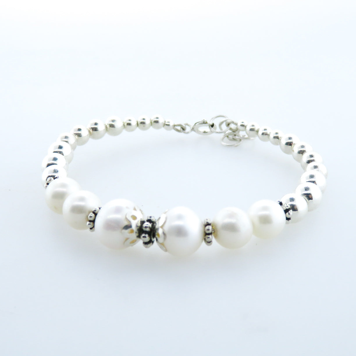 Fresh Water Pearls Bracelet with Sterling Silver