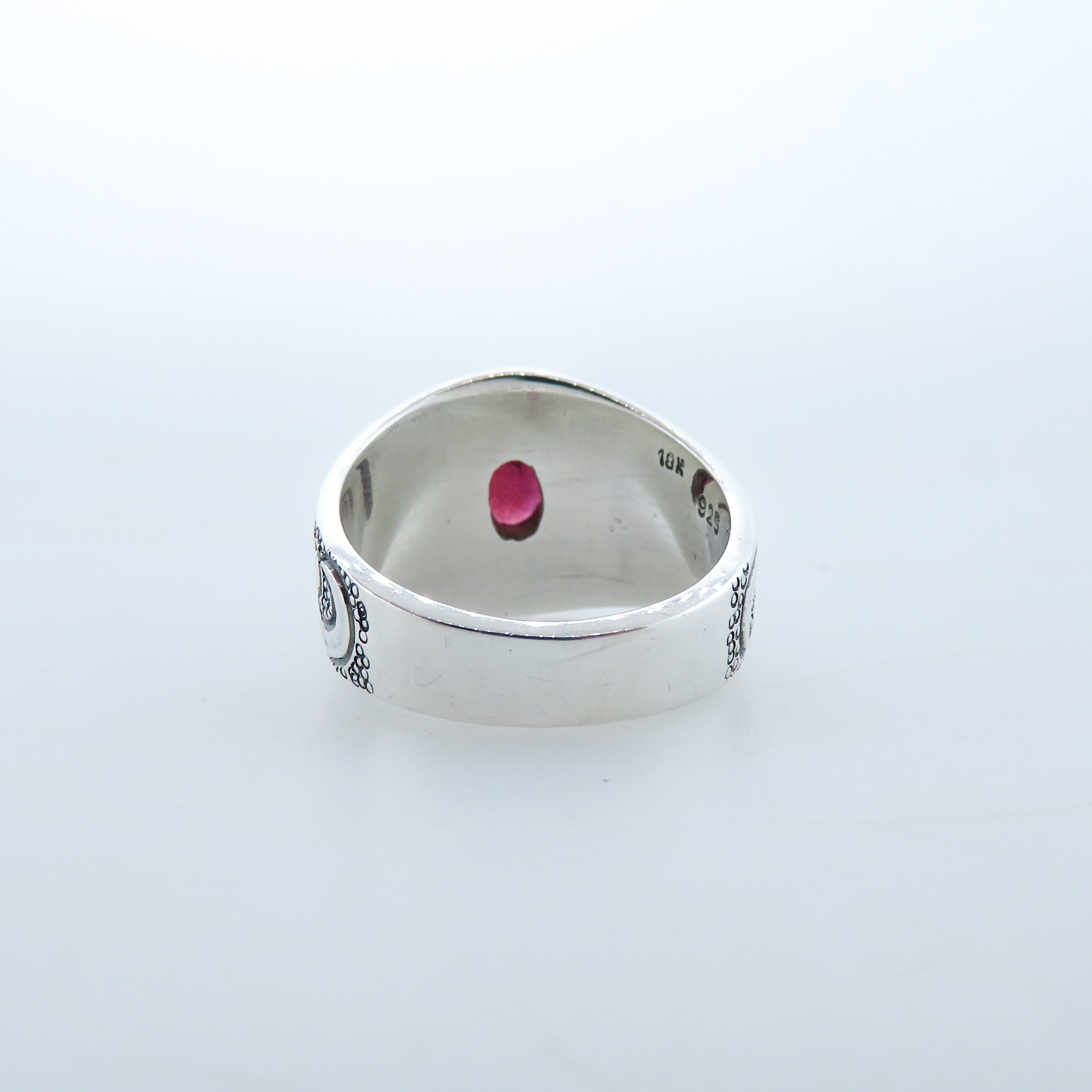 Ruby Sterling Silver Ring with 18k Gold