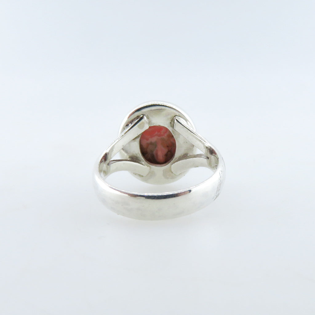 Sterling Silver Ring with Rhodochrosite
