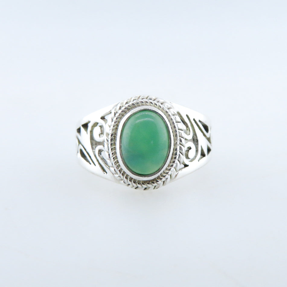 Sterling Silver Ring with Chrysoprase
