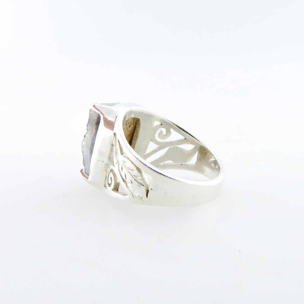 Sterling Silver Ring with Drusy Quartz