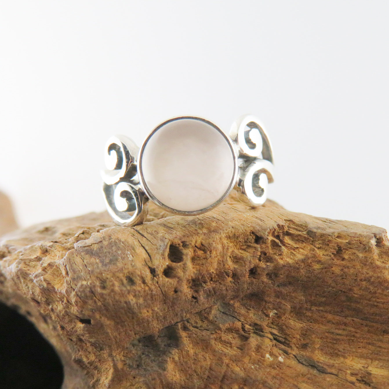 Sterling Silver Ring with Rose Quartz