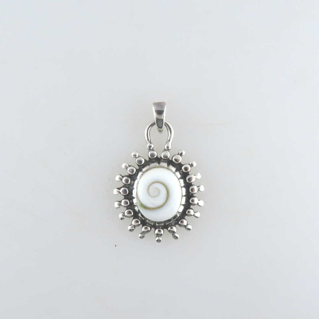 Shiva Eye Shell Pendant with Sterling Silver
