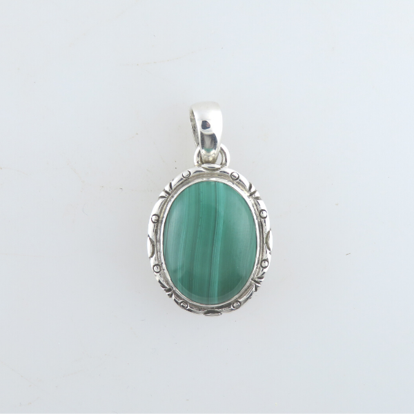 Malachite Pendant with Sterling Silver